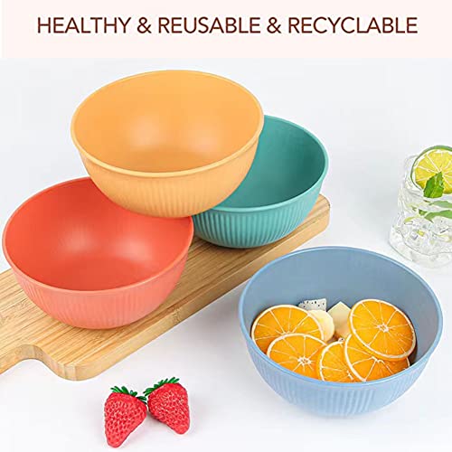 Pupopik Cereal Bowls Unbreakable 24 Oz, Plastic Bowls Reusable Light Weight Bowl, Microwave And Dishwasher Safe Bpa Free Cereal Bowls Heat Straw Bowl For Serving Soup And Salad (Mutil Color-Set Of 4) #TOP1