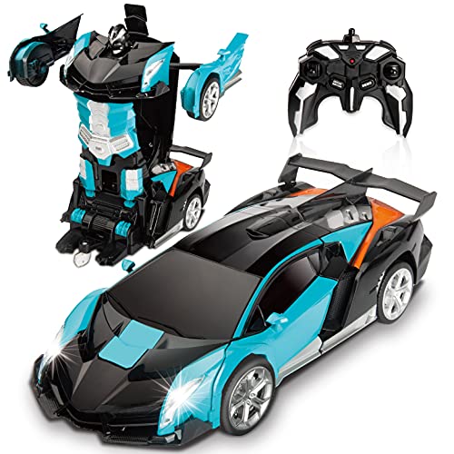 YIRUIKEJI Remote Control Car,Transform Robot RC Cars for Kids,2.4Ghz 1:18 Scale Deformation Robot Toy Cars with One-Button Deformation 360Â°Drifting,Transformer RC Cars Robot Toys for 6 Year Old Boys
