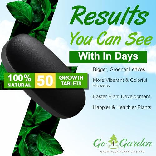 Image of Go Garden PlantMate 50 Seaweed Fertilizer Tablets | Seaweed-Based Plant Growth Enhancer | Organic Seaweed Extract Fertilizer for Plants | Boosts Growth, Flowering | Easy-to-Use Tablets for All Plants