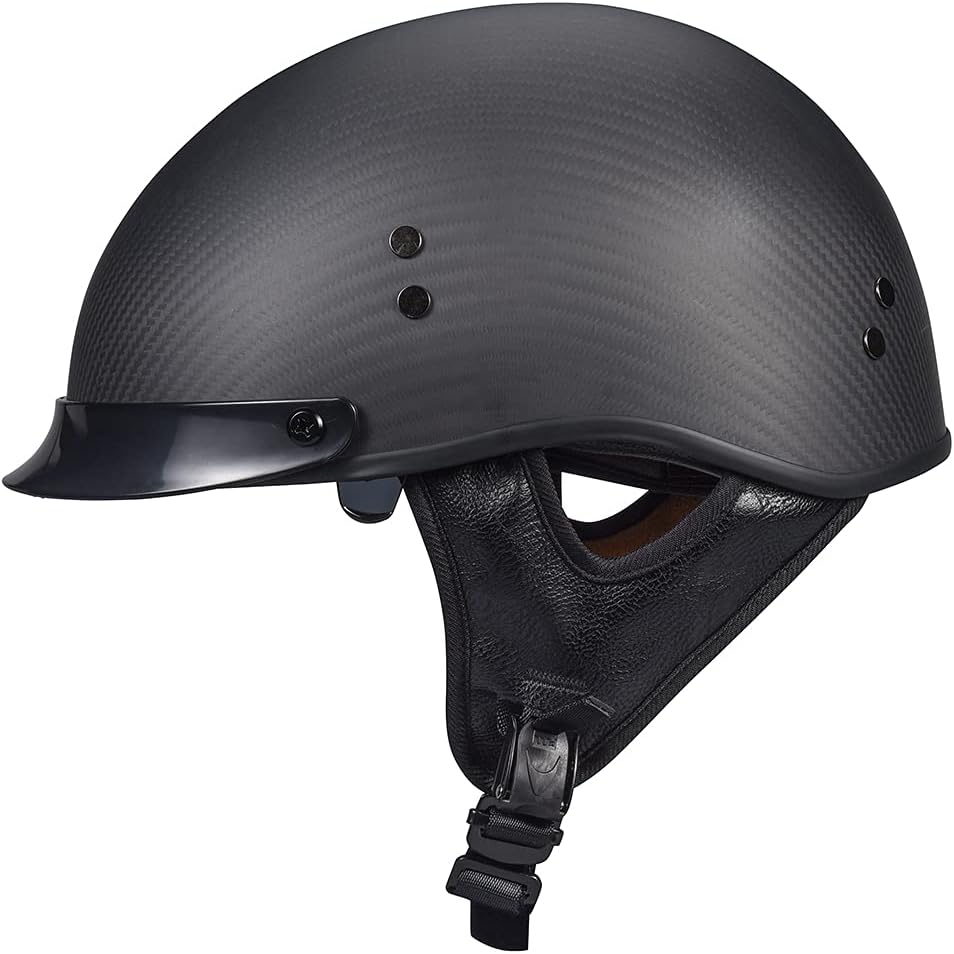 Buy VCOROS Carbon Fiber Open Face Sun Shield Crusie Motorcycle Helmet