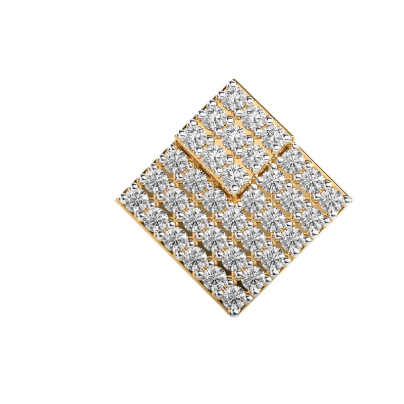 Orecchini a bottone da uomo in argento sterling 925 con quadrato magico | Placcatura in oro n. Pietra: 36 | Dimensioni gemma: 0,01-0,07 mm | Peso: 0,36 crt | Forma: rotonda | 2,848 grammi |LKE_G_00203