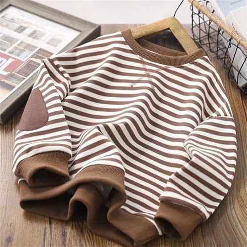 Boy Hoodie Classic Striped Sweatshirt Color Block Crew Neck Long Sleeve Shirt Casual Loose Pullover Plain Jacket2