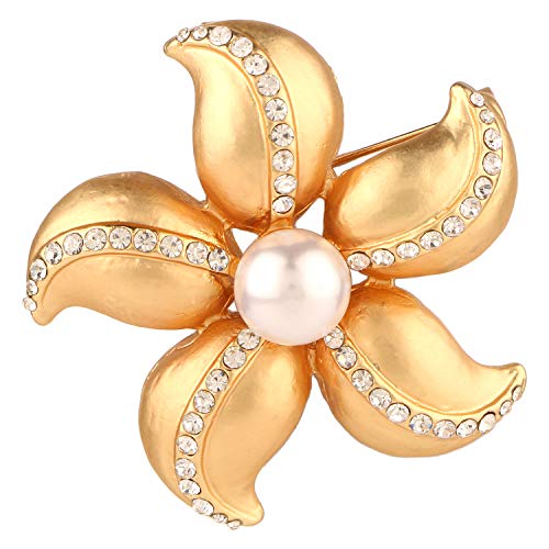 Efulgenz Crystal Rhinestone Pearl Flower Bridal Brooch Pin Accessory Jewelry for Girls Women Valentine Birthday Gift