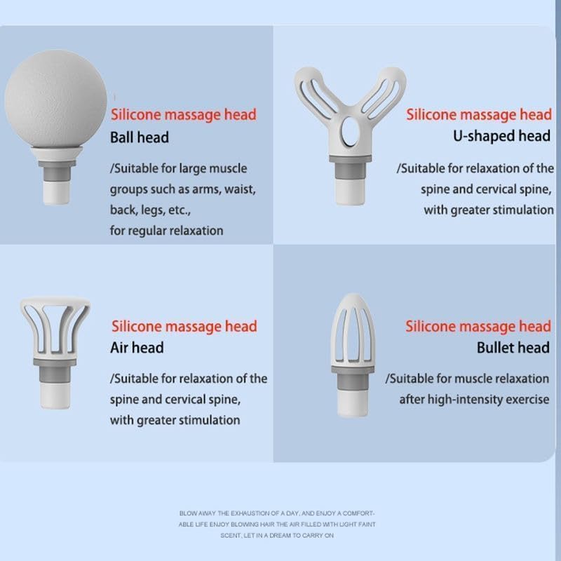 Mini massage gun, 6 speed settings, 45DB cool operation, 15 kg intensity, 10 -hour battery life, portable deep tissue collision Massage 4 heads, with white Mini massage gun, 6 speed settings, 45DB cool operation, 15 kg intensity, 10 -hour battery life, portable deep tissue collision Massage 4 heads, with white