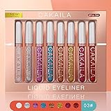 Skynest Metallic Shimmer Glitter Eyeliner, 8 Colors Liquid Glitter Eyeliner Pigment Eyebrown Shimmer Waterproof Face Lips Art for Party Festival Makeup - Image 2
