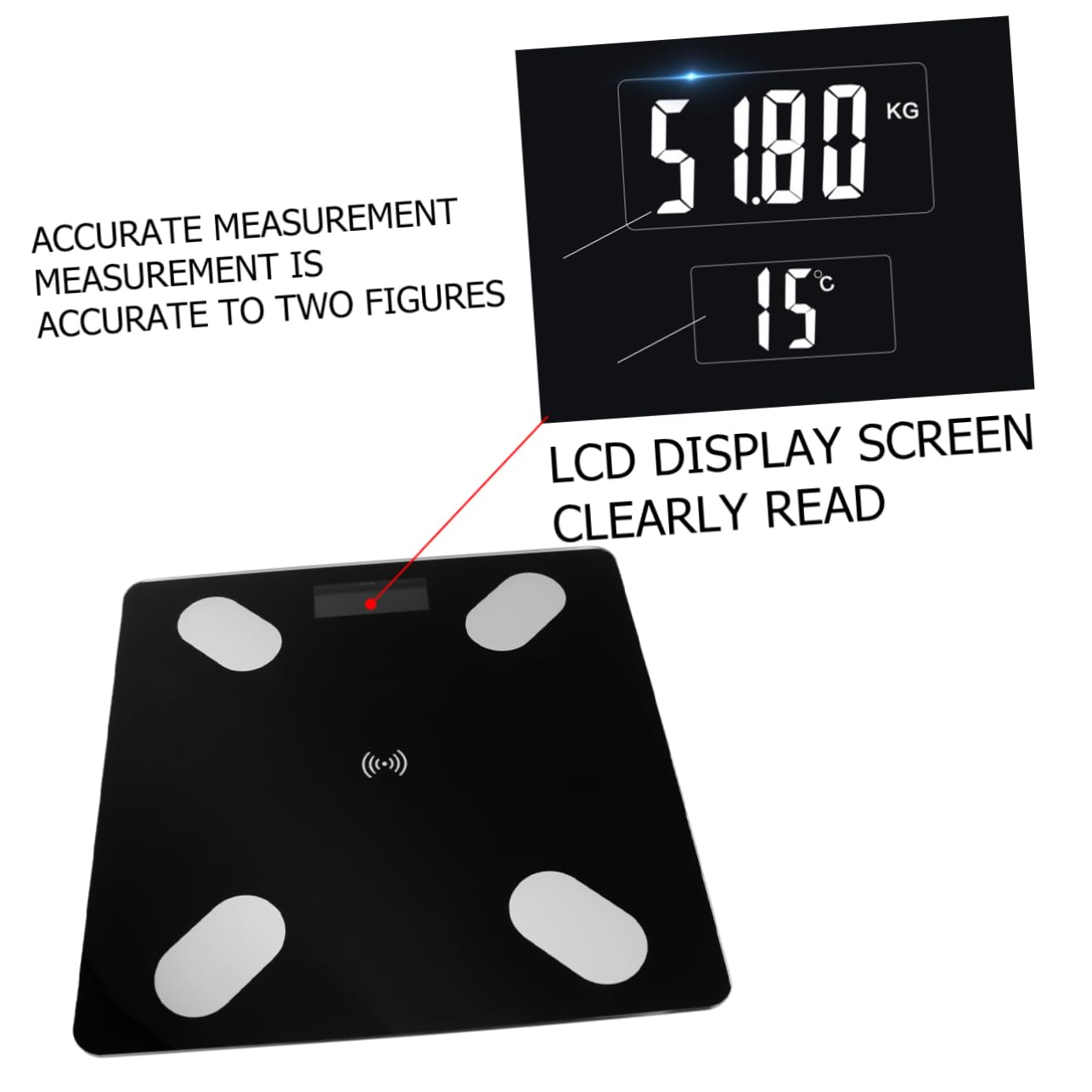 Baluue Báscula Electrónica Inteligente para Grasa Corporal y Peso Corporal Balanza Digital de Cuerpo con Tecnología Inalámbrica Báscula de Bioimpedancia para Seguimiento de Salud Casa