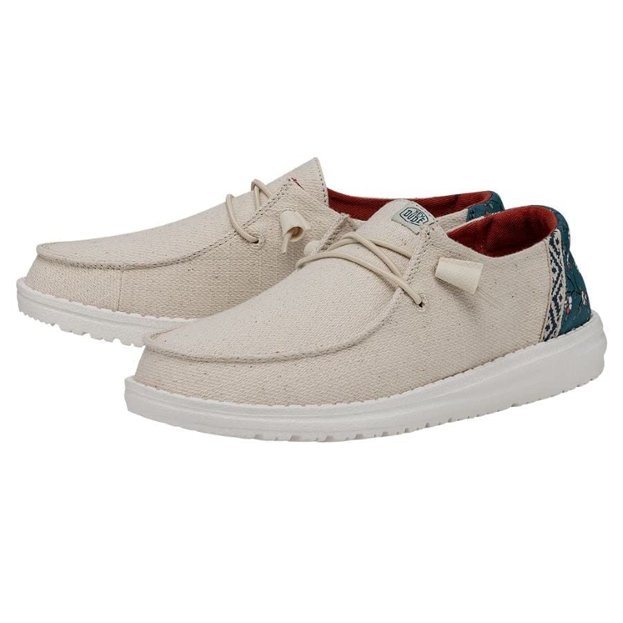 Image of HEYDUDE Women's Wendy Washed Canvas | Women's Shoes | Women's Lace Up Loafers | Comfortable & Light-Weight