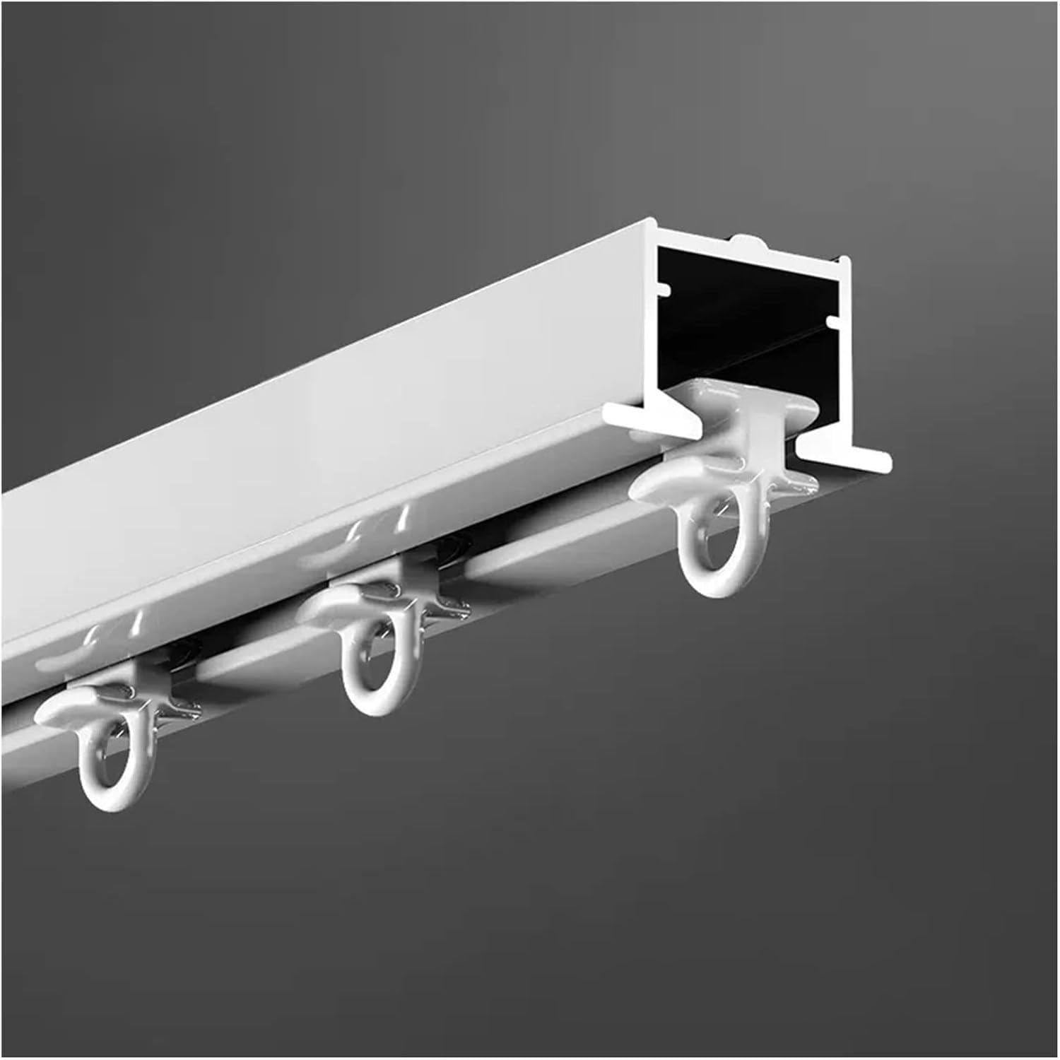 Piste de rideau en aluminium caché, support de plafond, diviseur de pièce intégré Rail de glissement, barre de partition en métal commercial, kit complet
