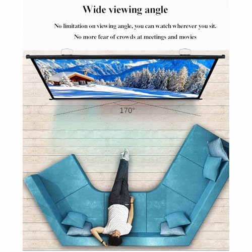 Pantalla para proyector con soporte, pantalla portátil de suelo e interior para montaje en pared, sin arrugas, para viaje y camping (60 pulgadas, 16:9) miniatura 4