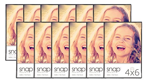 Snap, 4"x6" Black Front Loading, Narrow Wall Photo Frame, Perfect for Showcasing Memories in Style
