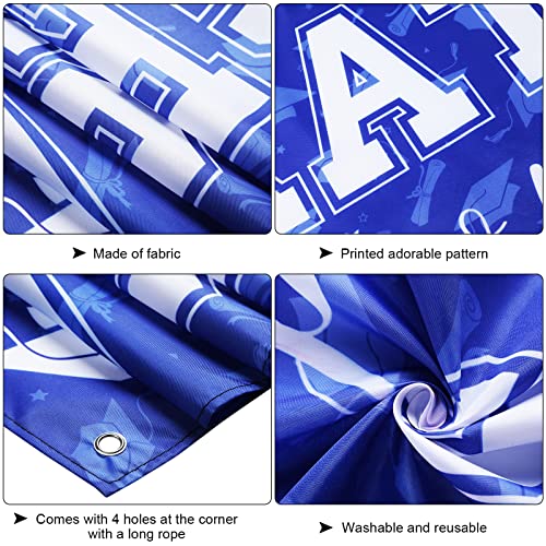 Image of 37Pcs Graduation Banner Balloon Decorations Class of 2026, Congrats Grad Banner Yard Outdoor Decorations, Graduation Balloons Banner Set for High School College Graduation Party Supplies, Blue