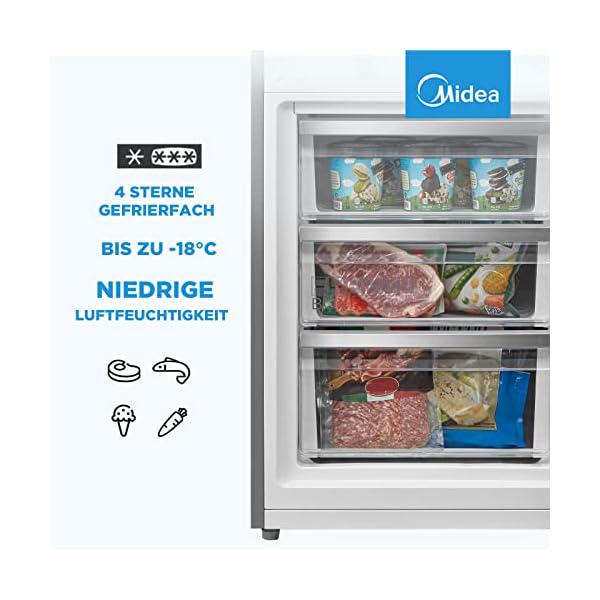 Midea MERB276FGE02A Kühl-/Gefrierkombination/180 cm Höhe/NoFrost/Doppelte Steuerung/Super-Kühlfunktion/219 kWh/Jahr/199L Kühlteil/71L Gefrierteil – Bild 6