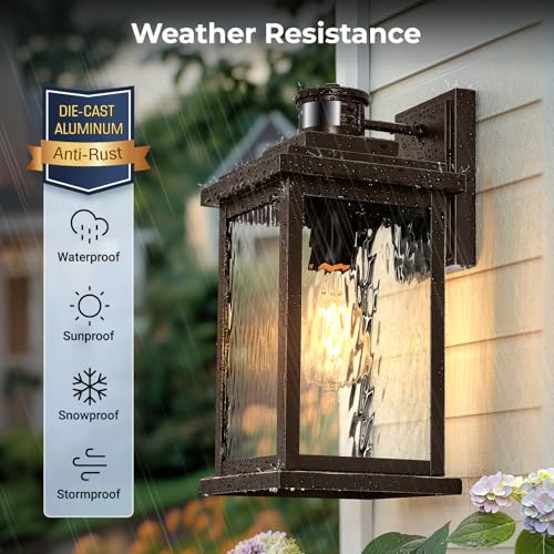 Image of VIANIS Large Adjustable-Sensitivity Motion Sensor Outdoor Lights, Aluminum