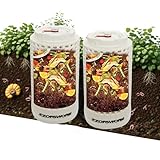 Inground Worm Farm Compost Bin Outdoor with Time Pointer for Composting System Decomposing Kitchen Waste and Raised Garden Beds (Middle)