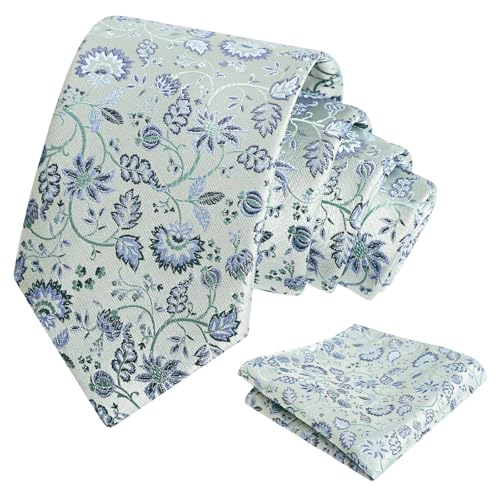 Image of Alizeal Mens 3.15inches Leaf Flower Pattern Tie Set