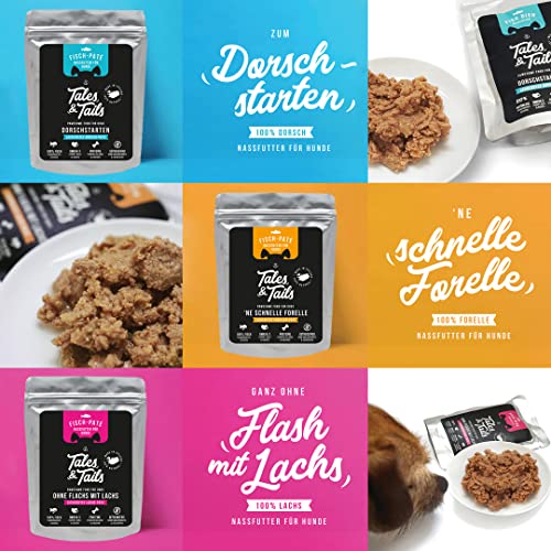 Tales & Tails® - Nassfutter für Hunde aus 100% isländischem Dorsch | Getreidefreies Hundefutter, Natürlich, Nährstoffreich, Zuckerfrei | Hundenassfutter „Dorschstarten“| 30x 300g