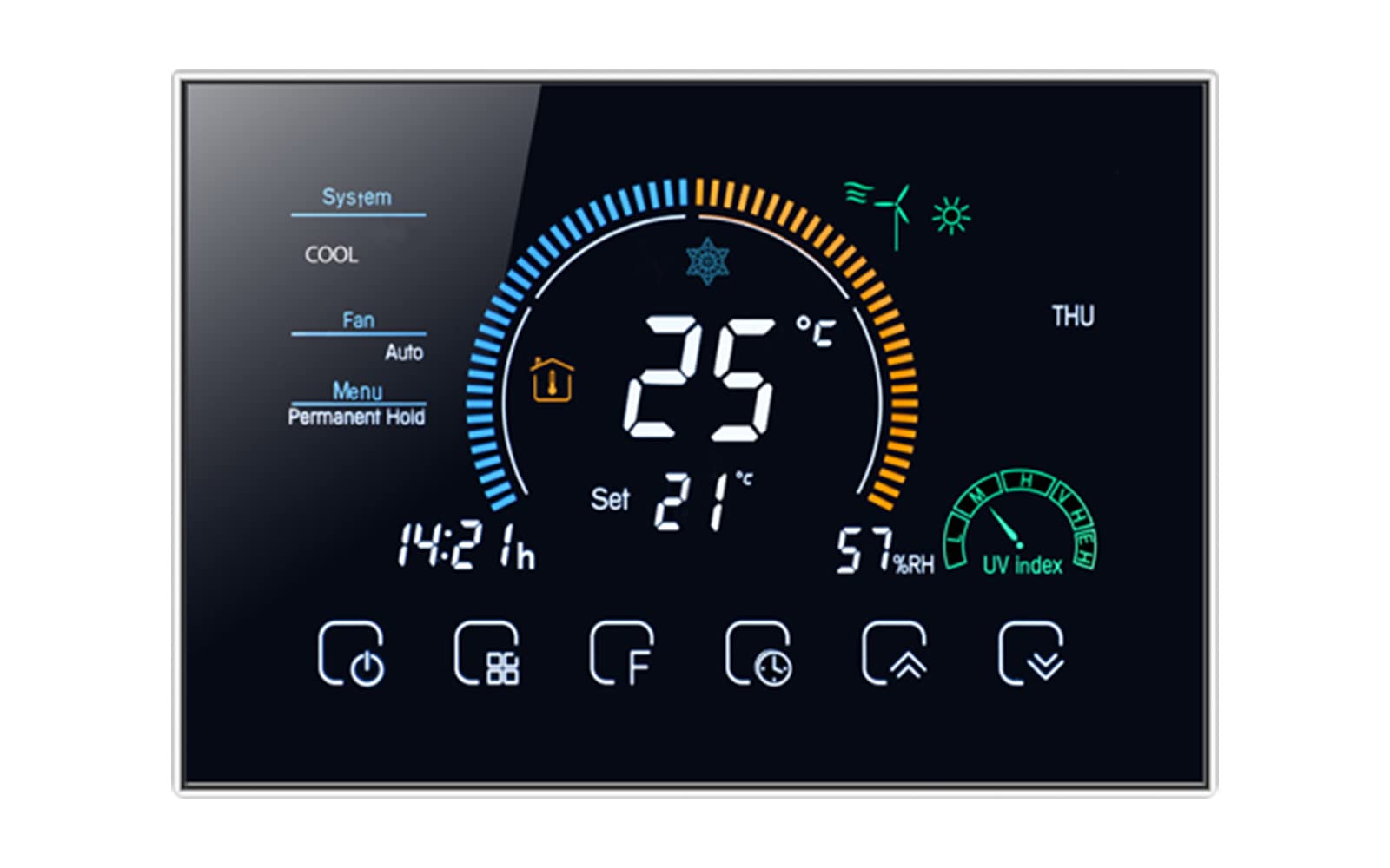 Klima Smart Thermostat KL6000B - Smart Wi-Fi Thermostat - Touch Screen Temperature Controller - 220V - Works with Alexa & Google