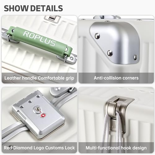 ROPLUS Aluminum Frame Jelly Wheels Luggage