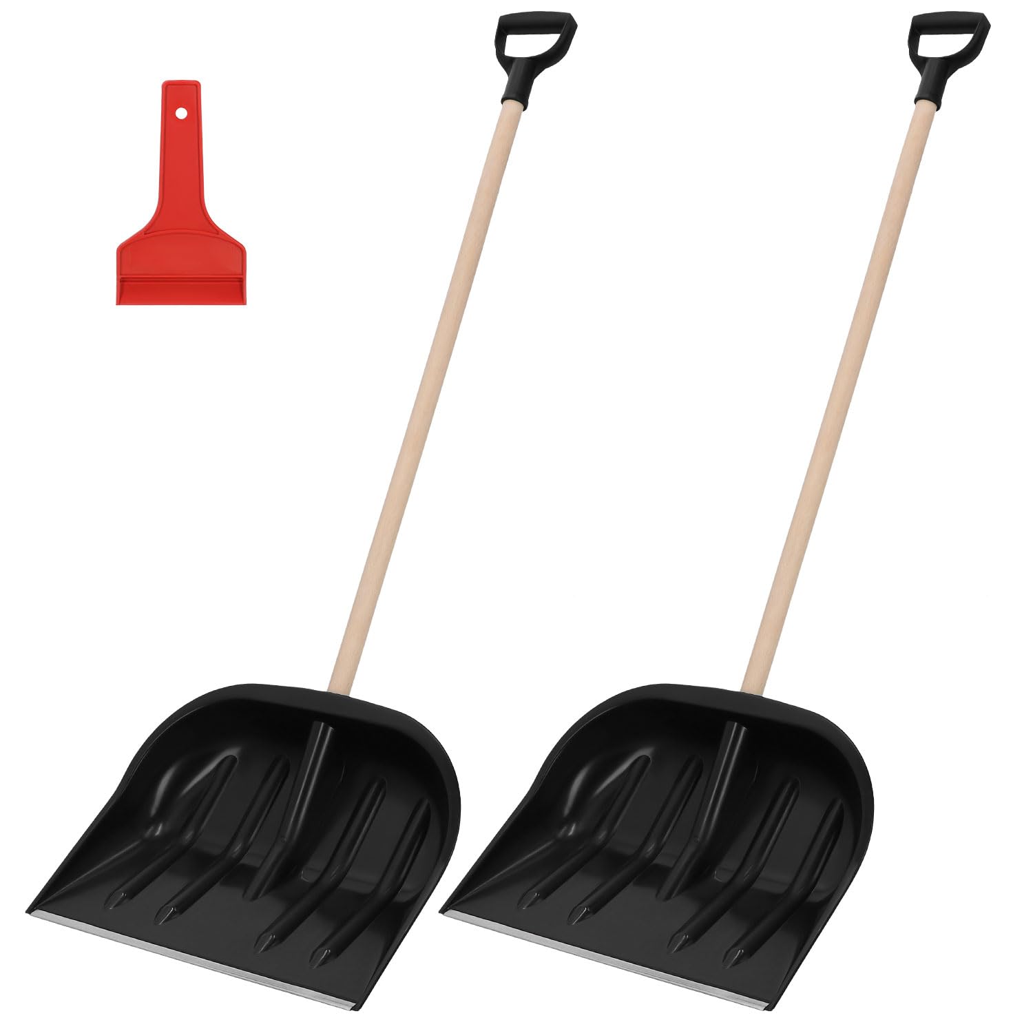 KOTARBAU® Juego de pala de nieve con mango de madera, 137 cm, con mango de 43 cm, raspador de hielo de 119 x 20 cm + guantes, pala de nieve, pala de nieve, mango de madera para quitar la nieve — view 10