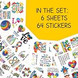64PCS Autism Awareness Stickers – Puzzle Piece & Infinity Heart Be Kind Vinyl Decals for Laptops, Water Bottles, Journals & Classroom Crafts, Waterproof Support & Neurodiversity Pride
