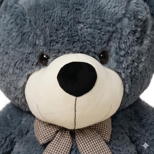 Image of 4 Feet Grey Teddy Bear for Girls | Giant Soft Plush Hugging Teddy | Big Size Stuffed Animal Toy for Birthday, Anniversary, Valentine Gift for Girlfriend & Kids