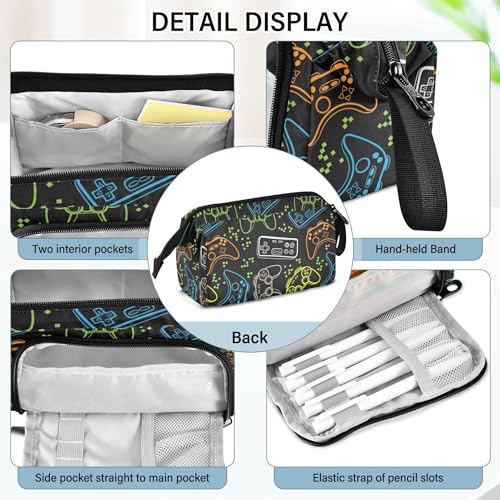 Image of Fisyme Funny Video Game Pencil Case Large Capacity Pencil Pouch Pen Bag Box Big Makeup Pencil Case Organizer