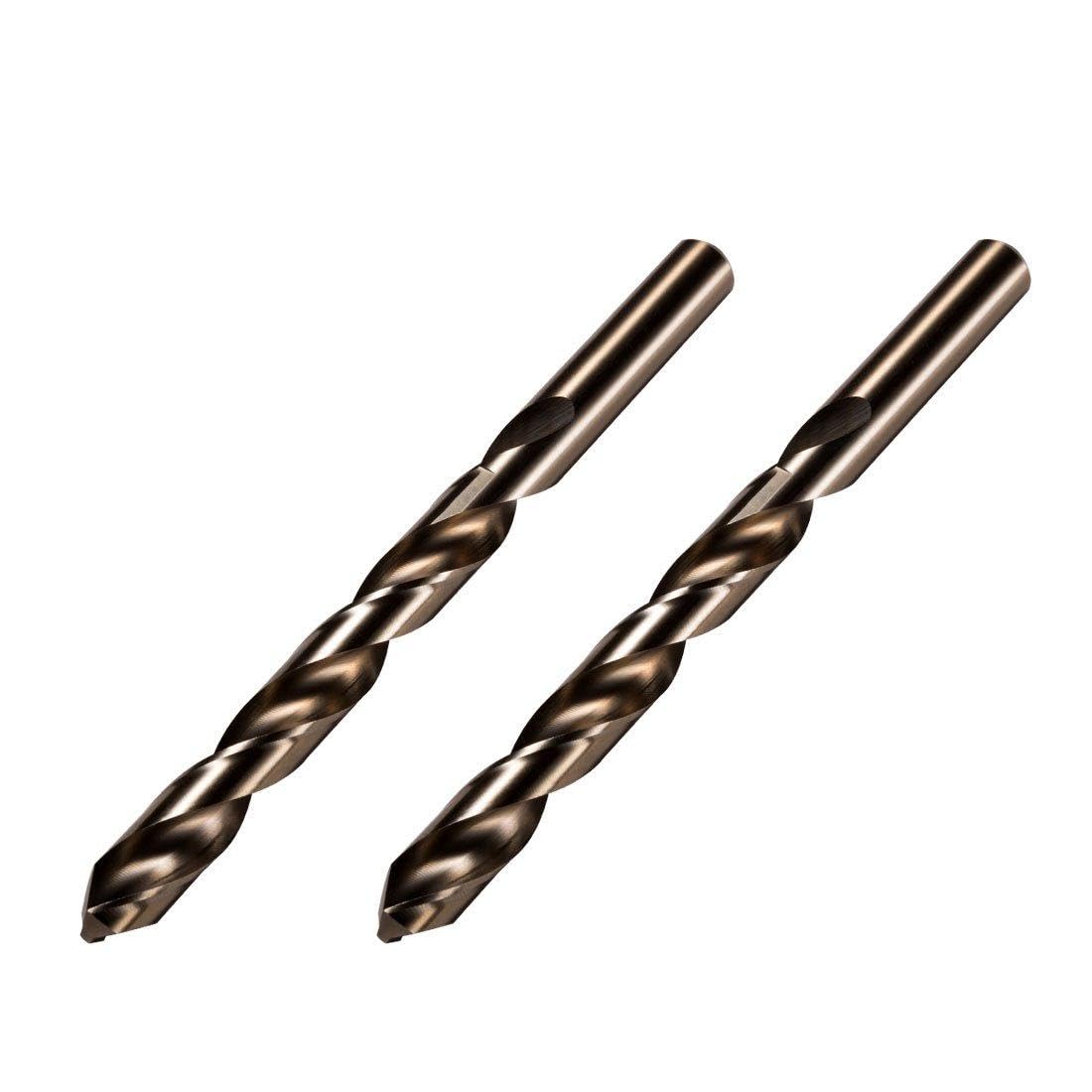 Aexit 31/64 'Prosty otwór 151mm Długość M2 Wiertła kręte kobaltowe HSS 2szt(31/64" 151mm longueur tige droite M2 HSS Cobalt Trépan Forets Tordus 2pcs