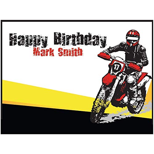 Personalized Motor Cross Backdrop Size 24x18, 36x24, 48x24 and 48x36, Dirt Bike Birthday Banner, Dirt Bike Poster, Custom Adventure Bike Wall Decor for Birthday, Party Decoration, Handmade Supplies
