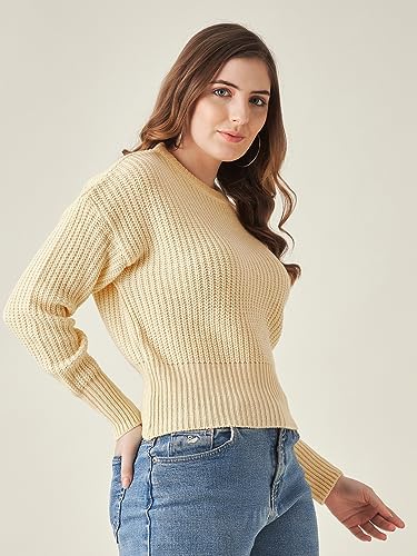 Image of Modeve Solid Round Neck Casual Women Sweater||Winterwear||