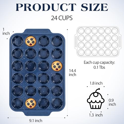 Image of Silicone Muffin Pans for Baking with Metal Reinforced Frame