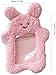 DPWOUM Plush Kpop Photocard Holder with Keychain, Cute Cartoon Bear Rabbit Kpop Idol Photo Sleeve ID Card Cover,Photo Album Accessories,Frames and Accessories (Pink)