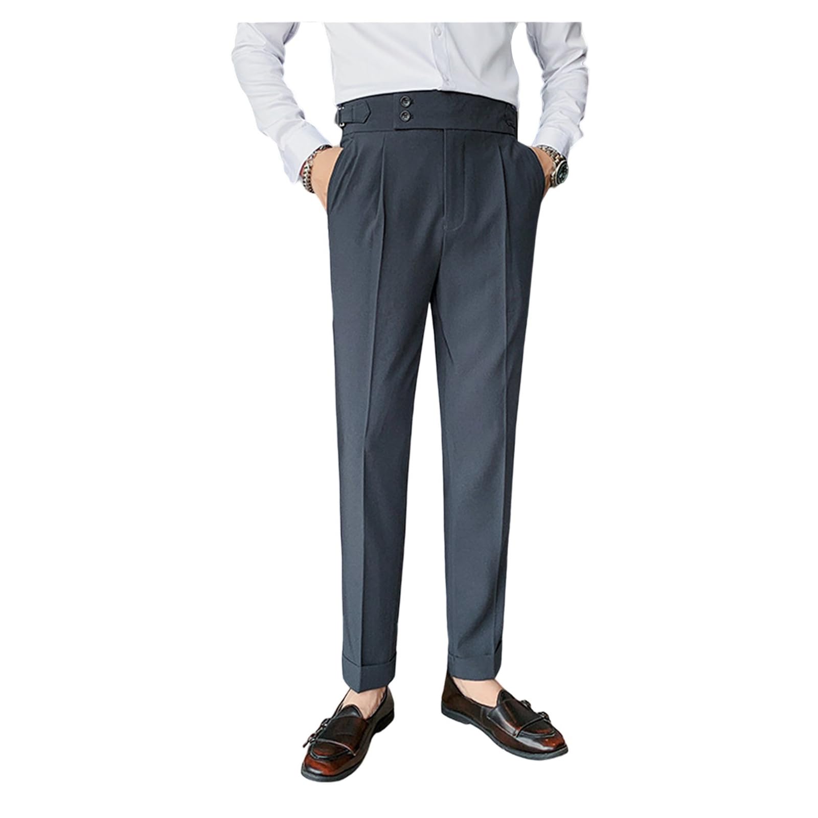 Abito da Uomo Pantaloni Affusolato Slimt Fit Abita per Pantaloni Leggeri per La Pelle per La Pelle