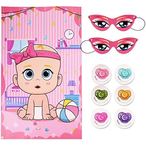 DERAYEE Pin the Dummy On the Baby Game, Baby Shower Funny Game Party Favor Cover