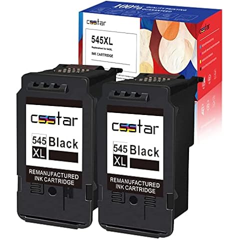 CSSTAR Remanufactured Ink Cartridges Replacement for PG-545XL CL-546XL for Pixma MX495 MG3051 IP2850 MG3052 MG2950 MX490 MG3050 MG3053 MG2555s MG2450 MG2550 MG2550S MG2950S Printer(Black,2-pack) Cover