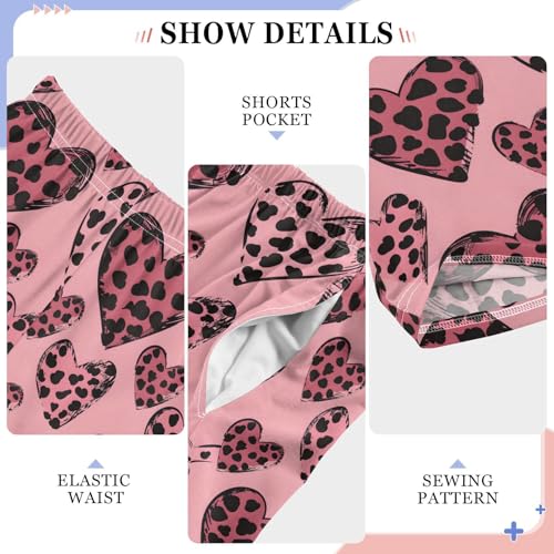 Pajama Pants Red Hearts Leopard PJ Bottoms Sleepwear Lounge Sleep Pant with Pockets4