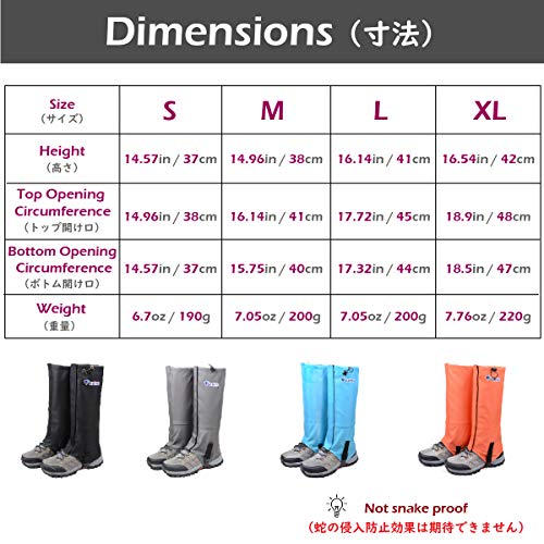TRIWONDER Guêtres de Randonnée Guêtres de Botte Guêtres de Jambe pour Homme Femme Ski Chasse Escalade VTT Protection Contre Neige Pluie Boue Vent - Image 3