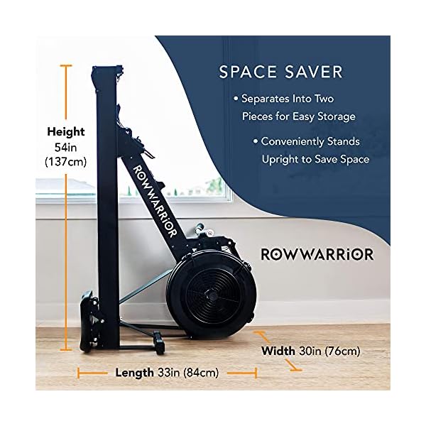 Row Warrior Air Rowing Machine | Foldable Gym-Quality Row Machine | 10- Damper Levels Cardio Machine for Full-Body Workout | Rowing Machine for Home Use with LED-Monitor | Rower Machine for Home Gym