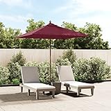 🌟【Sombrilla Piscina】Estructura estable: El fuerte poste de madera dura y las varillas duraderas hacen que la sombrilla de jardín sea muy estable y duradera.