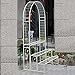 Łuk z Kutego Żelaza w Stylu Europejskim Łuk z Drutu Różanego z Półką na Artykuły Spożywcze z Półką Łukową o Szerokości 97 cm X Szerokość Boku 60 cm X Wysokość 180 cm Czarno biały Materiał Żelazo