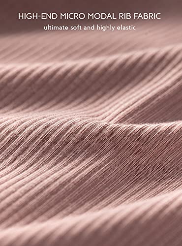 Femofit Womens Pajama Shorts Modal Bottoms Comfy Lounge Sleep Shorts Boxer Pj Casual Sleepwear With Pockets Stretch Drawstring 2-Pack (Light Grey Blue+Russet Pink,M) #TOP4