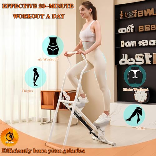 Machine d'escalade verticale pliante avec écran LCD et support de téléphone - 8