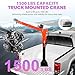 1500BLS Folding Truck-Mounted Crane, Truck Jib Crane with 360° Rotational Capability, Pickup Truck Crane with 2000BLS Electric Winch 12V, for Site, Household and Warehouse Automotive