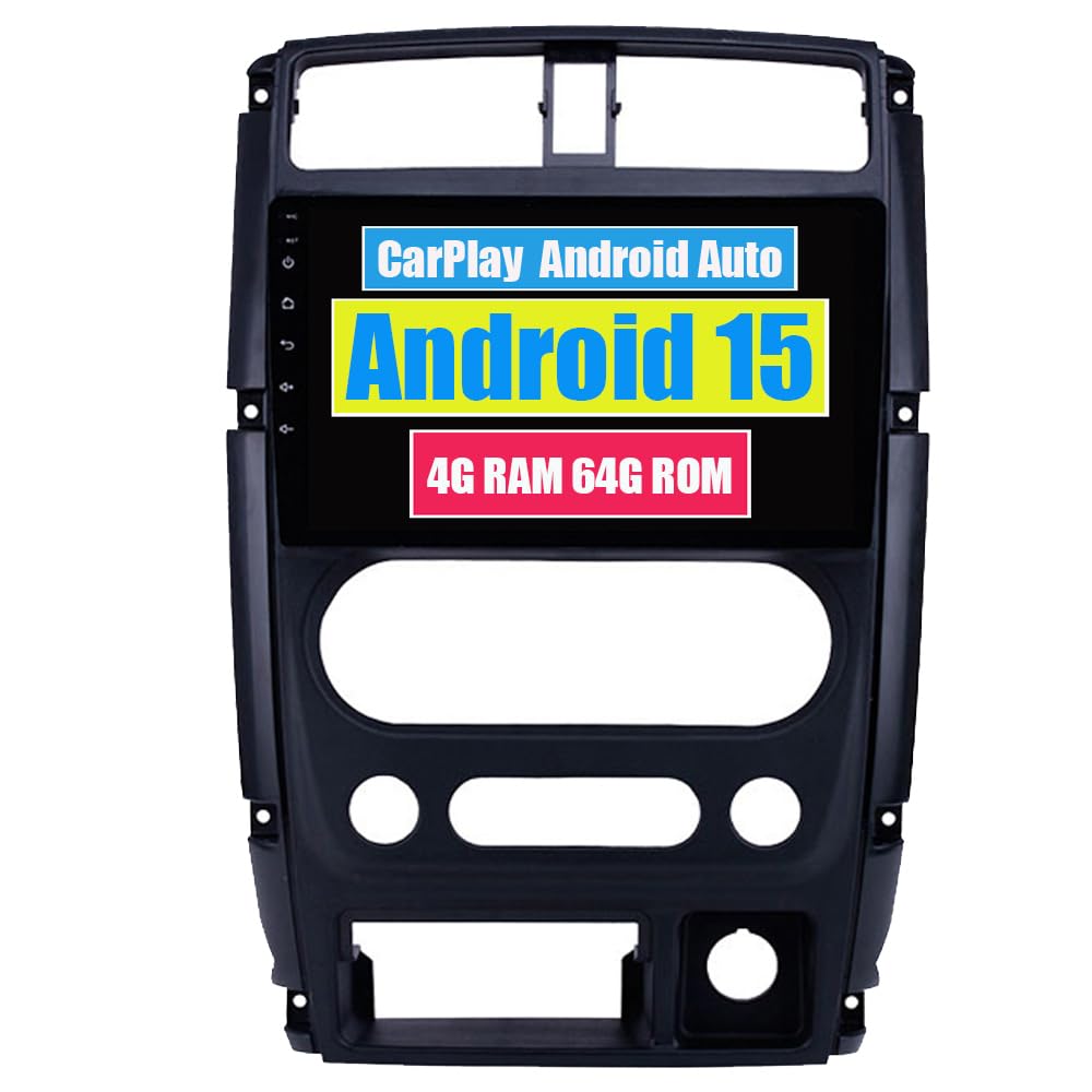 RoverOne Autoradio CarPlay Autoradio pour Suzuki Jimny 3 2005-2017 Android Écran tactile Bluetooth WiFi Lecteur radio