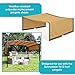 Sunnydaze Retractable Canopy Shade for 9 x 12 Foot Pergola - Replacement Shade Only - Polyester - Tan