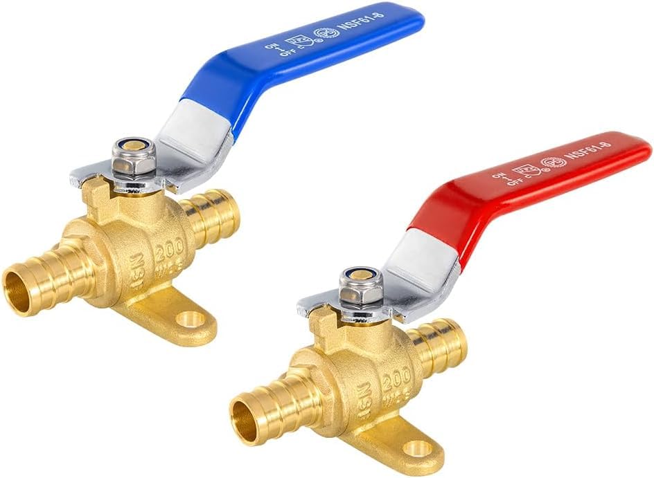 40Pcs EFIELD 1/2"Pex Ball Valve with Drop-ear,Red&amp;Blue Level(VALVE211-40)
