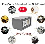 Elektroniczny sejf meblowy, sejf na pieniądze, cyfrowy i klucze, 8,5 l, elektroniczny sejf meblowy, sejf na dokumenty, sejf ścienny, sejf ścienny
