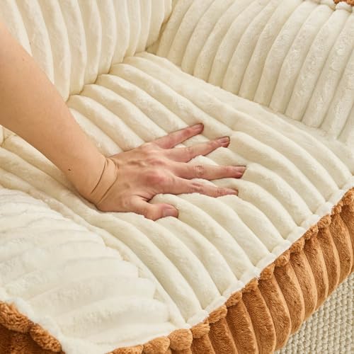 Image of Kisoy Bean Bag Chair, Bean Bag Sofa with Memory Foam Filler for Boys and Girls Soft Faux Fur Fabric Floor Chair for Gaming, Reading Relaxing,Brown