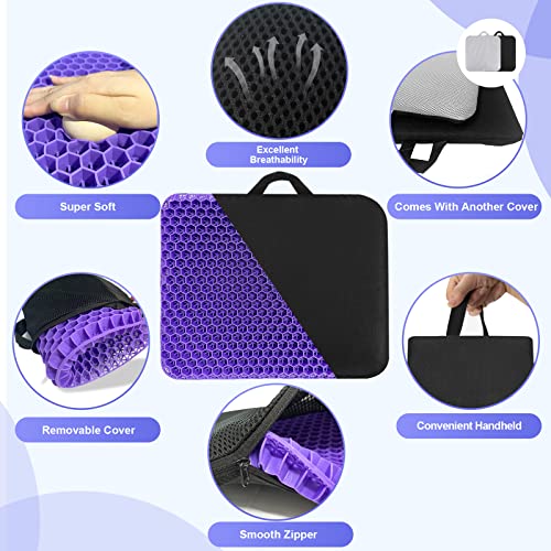 19.7＂ Gel Seat Cushion, Super Large & Thick Office Chair Cushion For Long Sitting - Back Hip Tailbone Pain Relief Cushion, Egg Seat Cushion Desk Chair Pads For Cars Wheelchair - Fits Up To 550 Lbs #TOP2