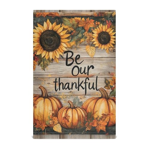 ODAWA Thankful Sunflowers on Wood Dish Towels Reusable Kitchen Towels DishCloths for Kitchen, 6 Pack