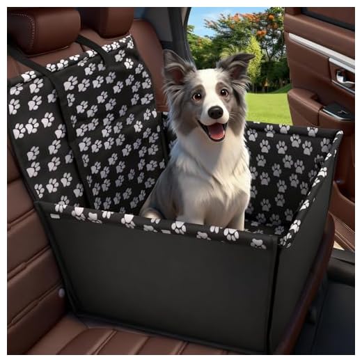 Wimypet Hunde Autositz Wasserdichte Haustier Autoschondecke mit Hund Sicherheitsgurt, Hundekorb für Rückbank Vordersitz Hund Sitzbezug Hundedecke Hunde Autoschondecke 68 x 57 x 33 CM